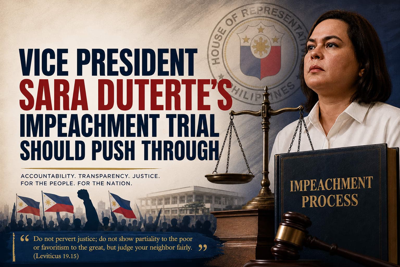 Vice President Sara Duterte's Impeachment Trial Should Push Through